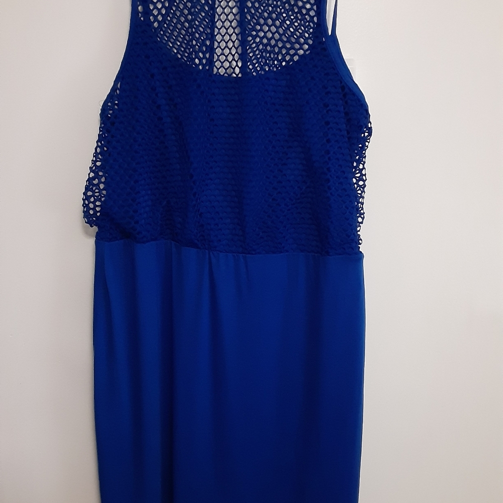 Women's 2XL Tribal blue lace overlay dress